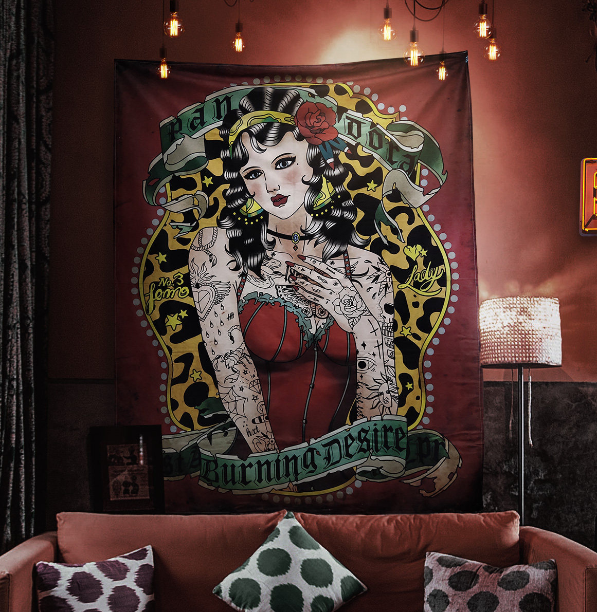Home Textiles Industry - Old School Font Tapestry Reggae Industrial