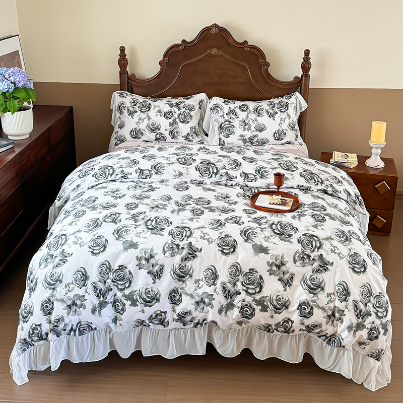 Home Textiles France - Chiffon Lace Bedding Sets 100% Cotton