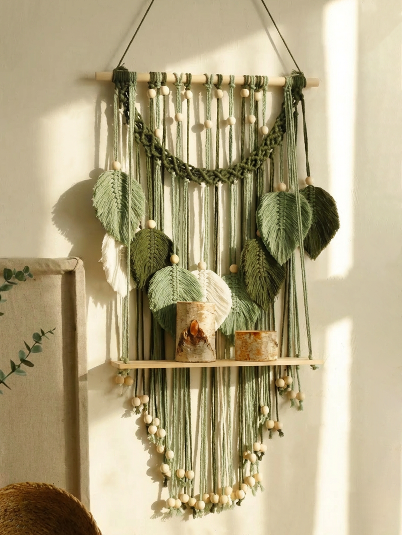 Boho Macrame Wall Hanging Shel - Home Art Textiles avis et prix