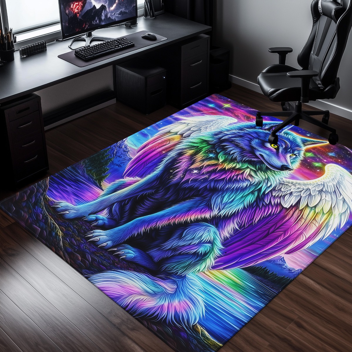 Colorful Angel Wolf Crystal Ve - Home Art Textiles avis et prix