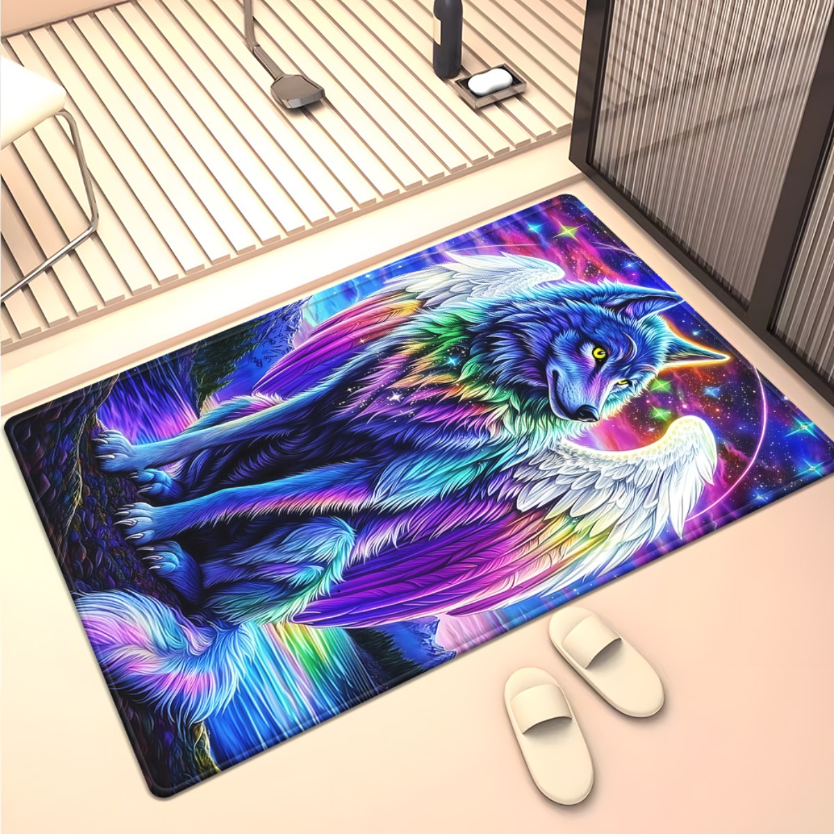 Colorful Angel Wolf Crystal Ve - Home Art Textiles avis et prix
