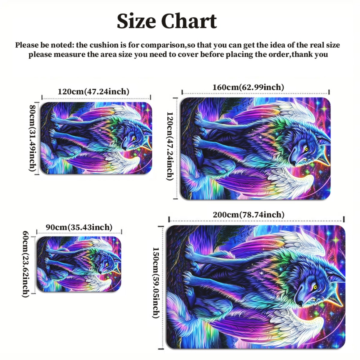 Colorful Angel Wolf Crystal Ve - Home Art Textiles avis et prix