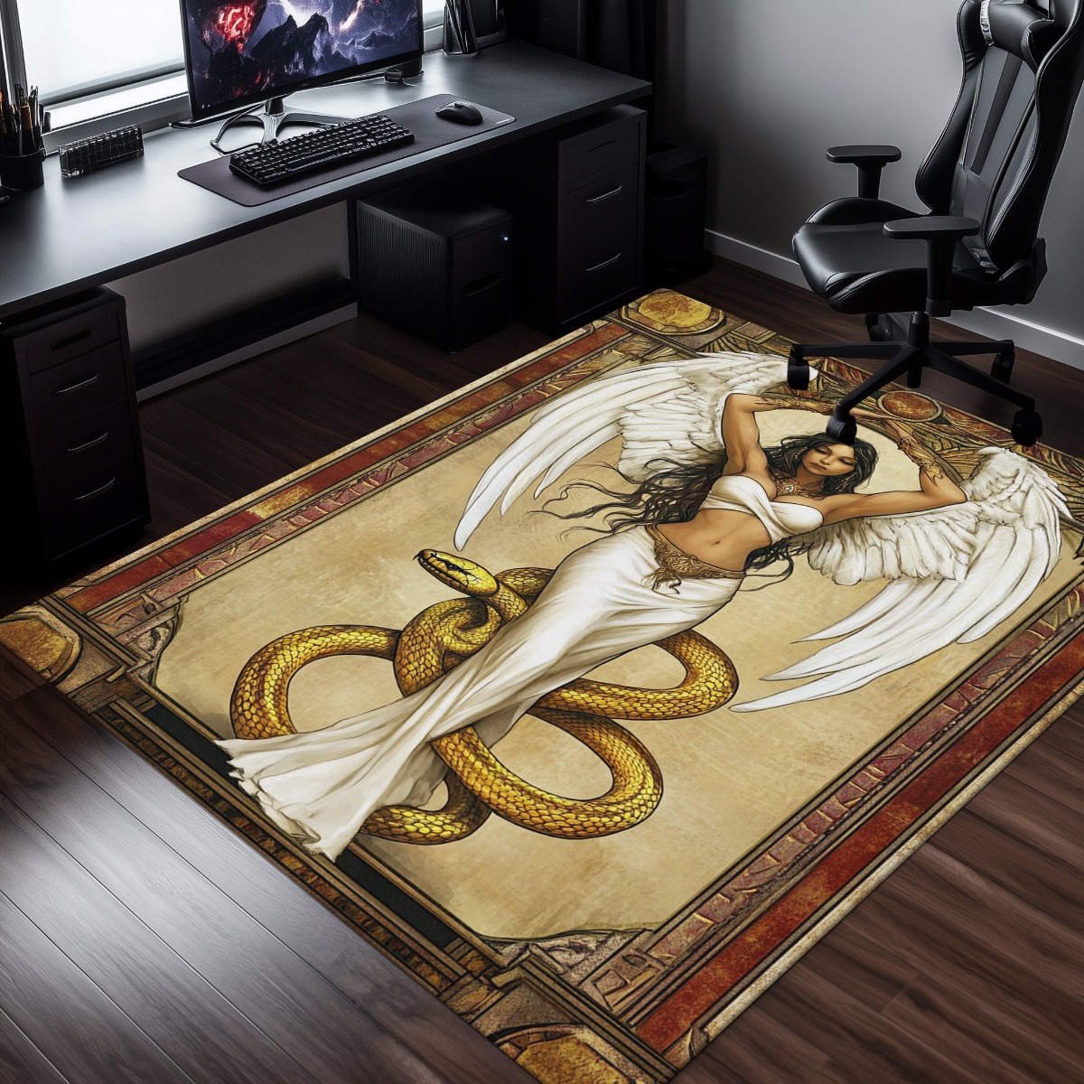 Angel Snake Golden Symbol Crys - Home Art Textiles avis et prix