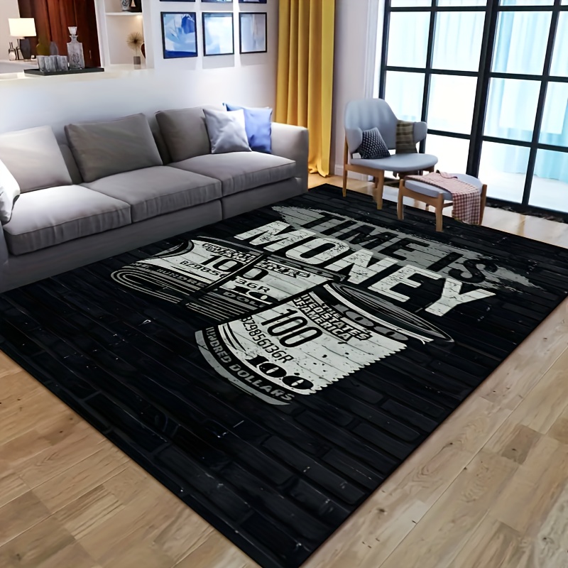 TIME IS MONEY Pop Art Area Rug - Home Art Textiles avis et prix