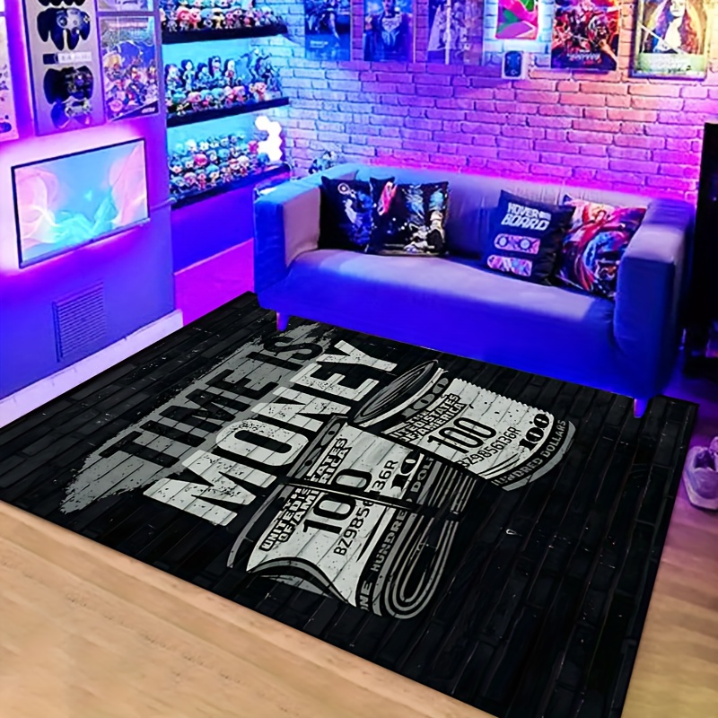 TIME IS MONEY Pop Art Area Rug - Home Art Textiles avis et prix