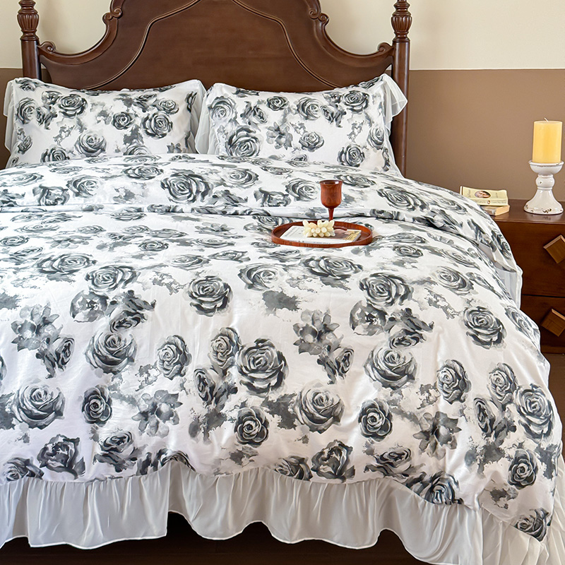 Chiffon Lace Bedding Sets 100% - Home Textiles France avis et prix