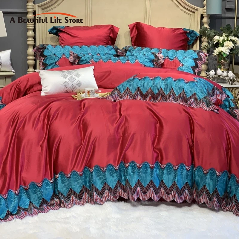 Luxury Red 1000TC Egyptian Cot - Home Textiles France avis et prix
