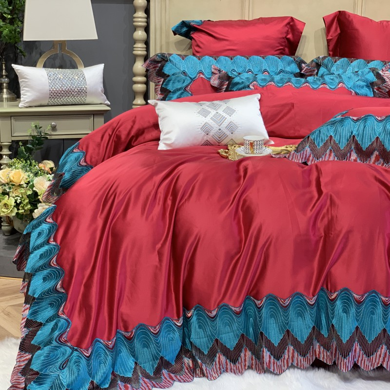 Luxury Red 1000TC Egyptian Cot - Home Textiles France avis et prix